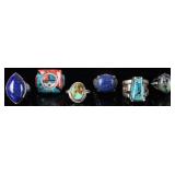 SW STYLE STERLING SILVER LADIES RINGS LAPIS TURQ-6