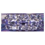 STERLING SILVER 3 ROW IOLITE LADIES RING