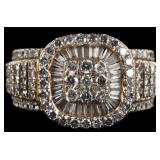 10K YELLOW GOLD MENS RING STUDDED W/ DIAMONDS