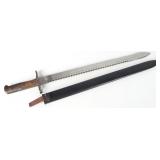 SWISS M1914 ENGINEER SAWBACK BAYONET W/ SCABBARD