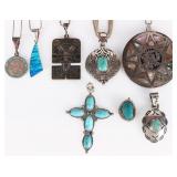 SOUTHWEST STERLING TURQUOISE  NECKLACES & PENDANTS