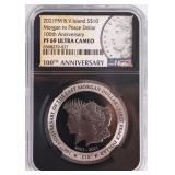 2021 PM B.V. S $10 MORGAN TO PEACE 100TH PF69 NGC