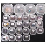 ASSORTED ORNATE FACETED ZIRCON/ SIMULANTS - (26)