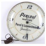 VINTAGE PERLOW WATCHES LIGHT-UP WALL CLOCK