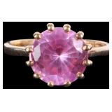 2.5CT PINK SAPPHIRE 10K YELLOW GOLD LADIES RING