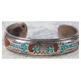 N.J. SIGNED SOUTHWEST NAVAJO STERLING BRACELET