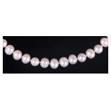 10K YELLOW GOLD LADIES PINK BAROQUE PEARL NECKLACE