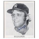 NYY RON BLOMBERG AUTOGRAPHED FRAMED PHOTO