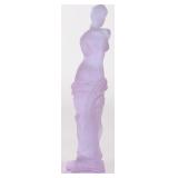 R. LALIQUE SIGNED LAVENDER VENUS DE MILO STATUE