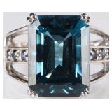 6.24CTW SAPPHIRE STERLING SILVER LADIES RING