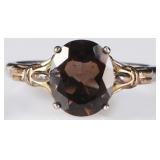 STERLING SILVER LADIES RING W/ BROWN SPINEL