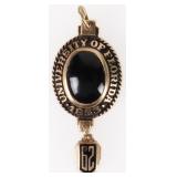 10K YELLOW GOLD FSU '62 PENDANT W/ ONYX STONE