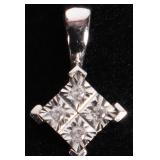 10K WHITE GOLD DIAMOND LADIES PENDANT