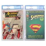 ACTION COMICS #687 & #296 COMIC BOOKS CGC GRADED