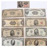 VINTAGE ASSORTED U.S. & PHILIPPINES BANKNOTES -(9)