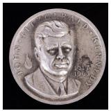 FINE SILVER JFK 1917-1963 COMMEMORATIVE MEDAL