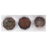 FINE SILVER SHIPWRECK COIN D. CARR RESTRIKES - (3)