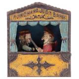 VINTAGE PUNCH AND JUDY CAST IRON BANK 1950 - 60'S