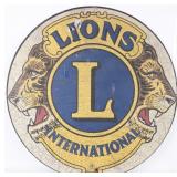 VINTAGE LIONS CLUB INTERNATIONAL PORCELAIN SIGN