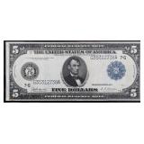 1914 FR#870 $5 SILVER CERTIFICATE BANKNOTE VF
