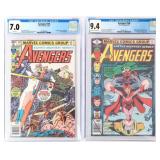 AVENGERS 186 & 195 1ST APP TASKMASTER CGC 9.4 & 7