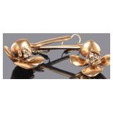 OSCAR DE LERENTA GOLD TONED FLORAL EARRINGS