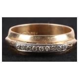 14K YELLOW GOLD DIAMOND LADIES RING