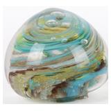 VINTAGE MURANO ART GLASS SWIRLED PAPERWEIGHT
