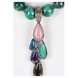 HAND STRUNG NATURAL GREEN MALACHITE NECKLACE