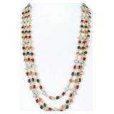 THREE-LAYER RHINESTONE GOLD TONE NECKLACE