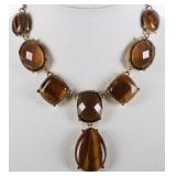 MONET LADIES NECKLACE W/ TIGER'S EYE STONES