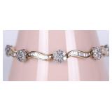 14K YELLOW/WHITE GOLD LADIES BRACELET W/ DIAMONDS