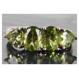 ~2.0CTW GREEN PERIDOT STERLING SILVER LADIES RING