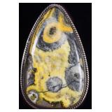 SW STYLE 925 LADIES RING W/ PEAR BUMBLEBEE JASPER