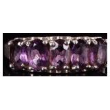 STERLING SILVER AMETHYST LADIES HEART RING