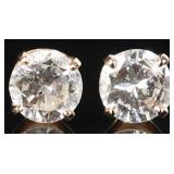 0.90CTW DIAS 14K YELLOW GOLD LADIES STUD EARRINGS