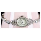 14K WHITE GOLD HAMILTON WRIST WATCH 22J &30 DIAS