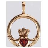 10K YELLOW GOLD LADIES ROYAL HEART PENDANT