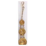 10K ROSE/YELLOW GOLD LADIES DANGLE CHAIN PENDANT