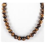 CHUNKY 16MM TIGER'S EYE BEADED NECKLACE