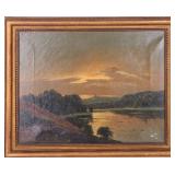 H. LANG OIL ON CANVAS FRAMED DEPICTING A LANDSCAPE