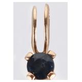 14K YELLOW GOLD LADIES PENDANT W/ ROUND TOPAZ