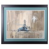 ZATUZ 92' OIL ON CANVAS OF  ALIEN WRECKAGE FRAMED