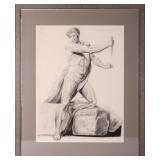 ORIGINAL NUDE PORTRAIT GRAPHITE & PASTEL ON PAPER
