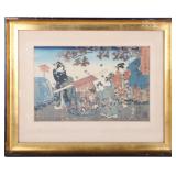 JAPANESE WOODBLOCK TOYOKUNI LIFE OF A LORD