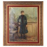 19TH C. OIL ON CANVAS PORTRAIT OF A YOUNG WOMAN