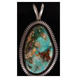 SW STYLE 925 LADIES PENDANT W/ TURQUOISE SIGNED
