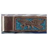 STERLING  TURQUOISE  NATIVE AMERICAN MONEY CLIP