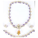 LARGE COLORFUL RHINESTONE HEAVY MATCHING SET