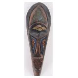 HAND-CARVED AFRICAN BEADED WOODEN TRIBAL MASK